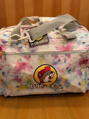NEW Buc-ees 24 Can Cooler Lined Duffle Bag Bucees Embroidered Tie Dye Color NWT